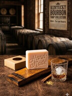 Handmade Bourbon-Scented Goats Milk Soap Bar - 3.5 Oz Cream